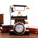 复古怀旧电话机模型摆件创意家居时钟座钟摆设家居客厅书房装饰品