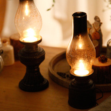 创意老中式树脂煤油灯蜡烛台摆件实用道具工艺品复古美式客厅摆设