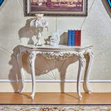 欧式玄关桌 象牙白描金银玄关柜 法式雕花门厅桌沙发边桌客厅家具