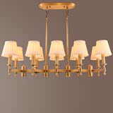 欧韩全铜客厅吊灯 欧式简约复古铜灯 美式乡村餐厅卧室纯铜灯具