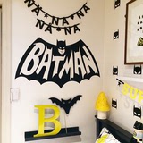 北欧ins人物蝙蝠侠墙贴纸 卧室宿舍客厅背景墙壁创意装饰pvc贴画