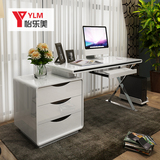 现代简约书桌电脑桌 白色烤漆家具学习桌转角写字台 书房办公桌