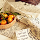 小陶器 创意英文报纸桌布字母餐巾餐垫盖布茶巾垫布复古拍摄道具
