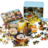 100片木质拼图铁盒装 中国地图拼图世界儿童幼儿早教益智玩具礼物