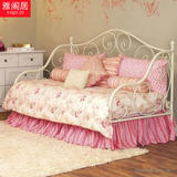 欧式风格铁艺沙发床白色公主床1米1.2米个性单人床两用床可定制