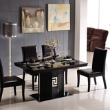 个性实木餐桌椅组合现代简约创意长方形玻璃餐台一桌4椅6椅包邮