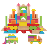包邮进口儿童宝宝益智桶装木质大积木玩具城市情景木制积木礼品