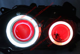 雅马哈摩托车改装R1 07-08款LED天使眼35W透镜疝气氙气大灯总成