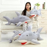 鲨鱼公仔毛绒玩具鲨鱼玩偶抱枕靠垫可拆洗带拉链公仔布艺玩具女男