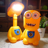 创意小黄人充电护眼台灯学生学习台灯床头小台灯折叠卡通台灯