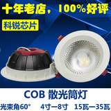 COB筒灯LED嵌入式孔灯坎灯防雾4寸5寸6寸8寸15W20W30W35W防眩光