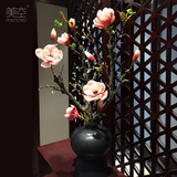 美空/素兰/高仿真玉兰花带瓶套装新中式简约客厅摆设装饰花瓶花艺
