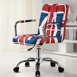 新款电脑椅 英伦米字旗航海周刊布艺椅子 皮椅 时尚个性家用转椅