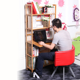多功能楠竹书架书桌落地书架置物架学生实木儿童书架简易桌上创意