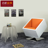 现代时尚创意艺术椅客厅卧室椅方形格大堂休闲洽谈椅接待咖啡椅子
