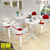 冷饮奶茶店甜品店桌椅组合新款时尚西餐咖啡厅茶餐厅长桌椅子白色