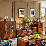美式乡村全实木 电视柜茶几组合小户型客厅组合家具欧式家具地柜