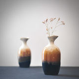 禅意花园 复古结晶釉陶瓷小花瓶 手工艺术插花器软装饰品茶桌摆件