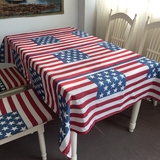 可定制美式英伦地中海新款美国国旗餐桌布艺台布咖啡厅茶几布盖巾