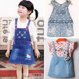 夏季韩国1-2-3岁女宝宝牛仔背带裙女童连衣裙4儿童小童薄款牛仔裙