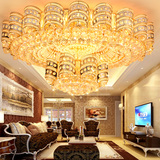 新款欧式吸顶灯圆形金色奢华大气LED水晶吸顶灯客厅大堂卧室灯具