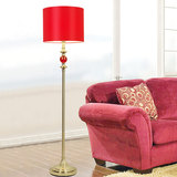 美馨现代简约水晶落地灯客厅沙发卧室床头立式台灯调光结婚庆红色