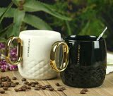 星巴克马克杯经典限量创意情侣杯办公室浮雕陶瓷咖啡杯水杯子包邮
