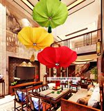 新中式荷叶吊灯布艺灯具浪漫个性餐厅过道仿古典东南亚荷花灯笼