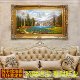 欧式客厅沙发背景墙装饰画玄关书房纯手绘风景油画聚宝盆山水挂画