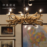 泰国进口装饰灯 原木八爪树枝吊灯  特色创意 客厅天花板个性创意