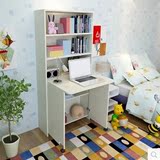 简约现代折叠电脑桌带书柜书架儿童写字台多功能书桌台式家用组装