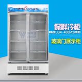 穗凌 LG4-488M2 冰柜 商用立式冷藏 玻璃展示柜 双门 陈列展示柜