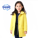 韩版冬季装中大童呢子外套女童中长款毛呢儿童加厚加绒羊毛呢大衣