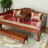 中式实木雕花罗汉床明清仿古家具罗汉椅客厅沙发椅榆木古典罗汉床