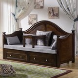 多功能储物沙发床 美式沙发床 可折叠客厅小户实木沙发床推拉两用
