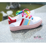 米米果家女童夏款板鞋2016韩版网格彩虹休闲鞋儿童女童鞋小白鞋子