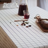 缝物语北欧几何棉麻布艺日式简约格子餐桌布茶几布方桌圆桌布定制