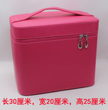 纯色手提化妆箱超大号PU大容量化妆包收纳箱包韩版专业化妆品包