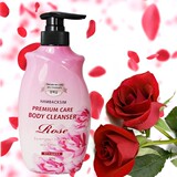 韩国原装进口 含百馨玫瑰沐浴露500g 深层清洁美白保湿滋润玫瑰香