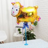 生日百天周岁宴餐桌气球布置道具桌飘气球立柱底座卡通绵羊气球