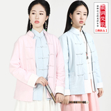 2016春秋原创新款中国风复古棉麻上衣盘扣立领中式改良唐装外套女