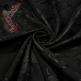 木兰花纹黑色提花棉布料 汉服服装面料 diy手工布料