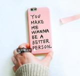 韩国定制英文字母浪漫情侣粉色苹果iphone6splus手机壳套4.7硬壳