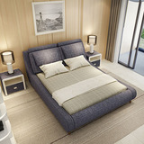 布艺床可拆洗双人床现代简约北欧布床1.5米软体床1.8米婚床储物床