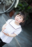 zoyo小妮子2016年夏季新款韩版女童海军风大翻领短袖衬衫