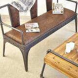 铁艺沙发 美式防锈复古做旧三人沙发LOFT长椅 仿古扶手沙发椅