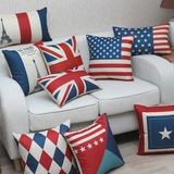 美式英国旗棉麻抱枕汽车办公室靠垫靠枕午睡家居沙发靠包