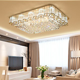 豪华长方形吸顶灯金色客厅LED水晶灯具现代简约别墅卧室餐厅灯具