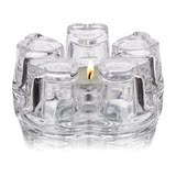 精品耐热玻璃水晶心形蜡烛保温底座暖茶器不锈钢加热梅花空心座