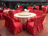 酒店宴会婚庆红色提花台布镶边桌裙圆桌布方桌布台布